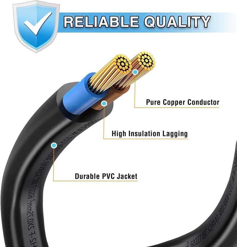 AIDOIT 6.6Ft AC Power Supply Cord Replacement for Electric Recliner or Lift Chairs Okin, Limoss, Pride, Lazboy, Berkline and More - Image 2